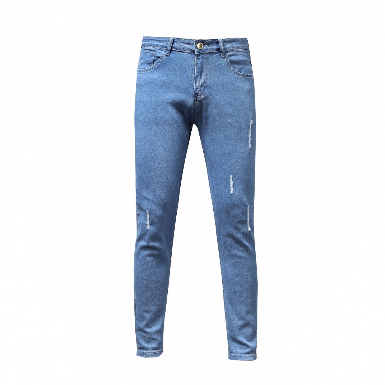 High Quality Men's Frayed Little Feet Stretch Jeans