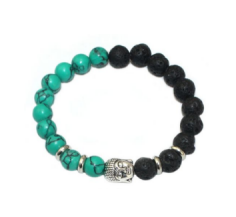 Best selling Buddha head beads energy volcanic stone bracelet