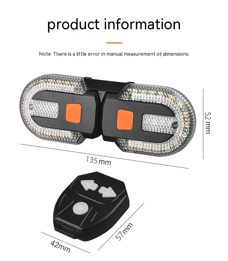 Bicycle USB Charging Wireless Remote Control Steering Taillight Detachable Night Riding Warning Cycling Fixture