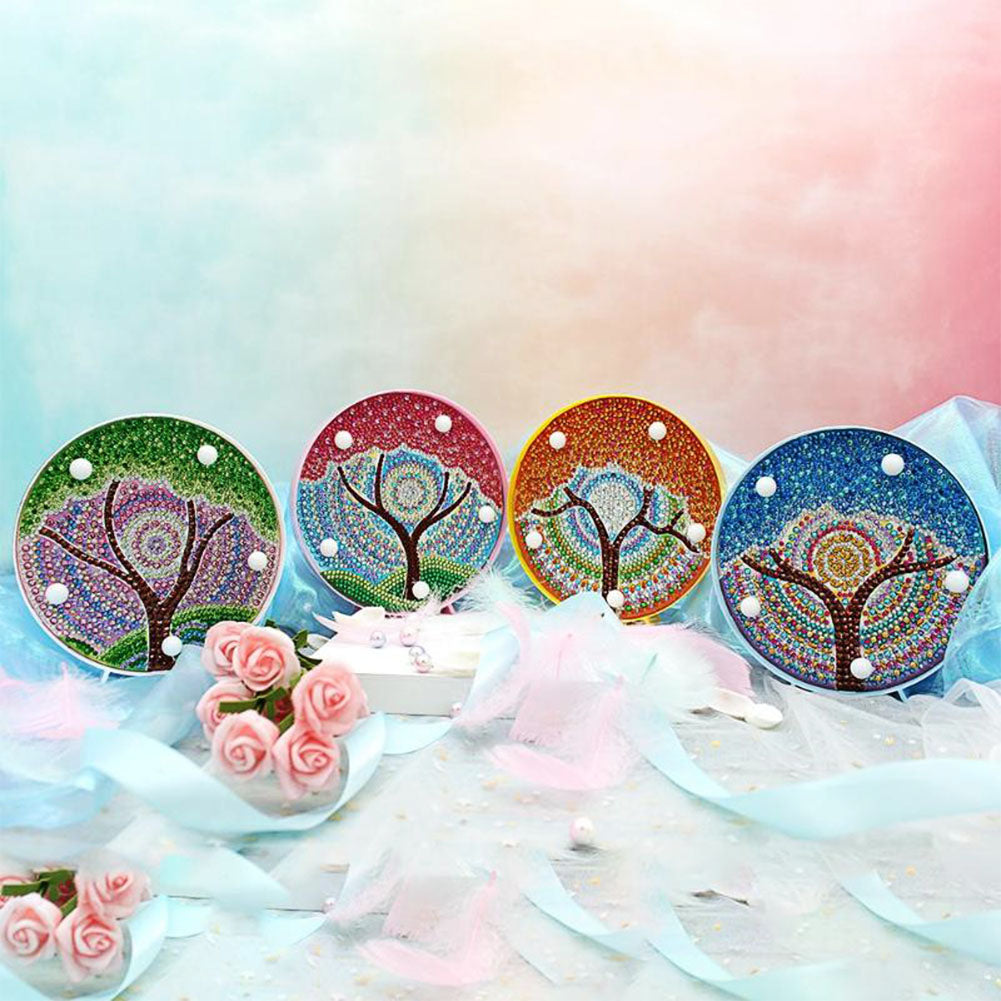 Diamond painting DIY handmade night light four seasons tree