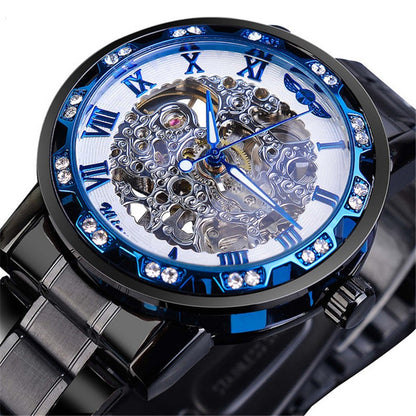 Classic popular hollow rhinestone mechanical watch