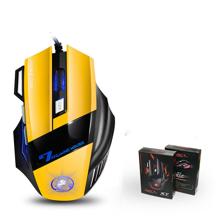 Pure Color Colorful Breathing Light Gaming Mouse