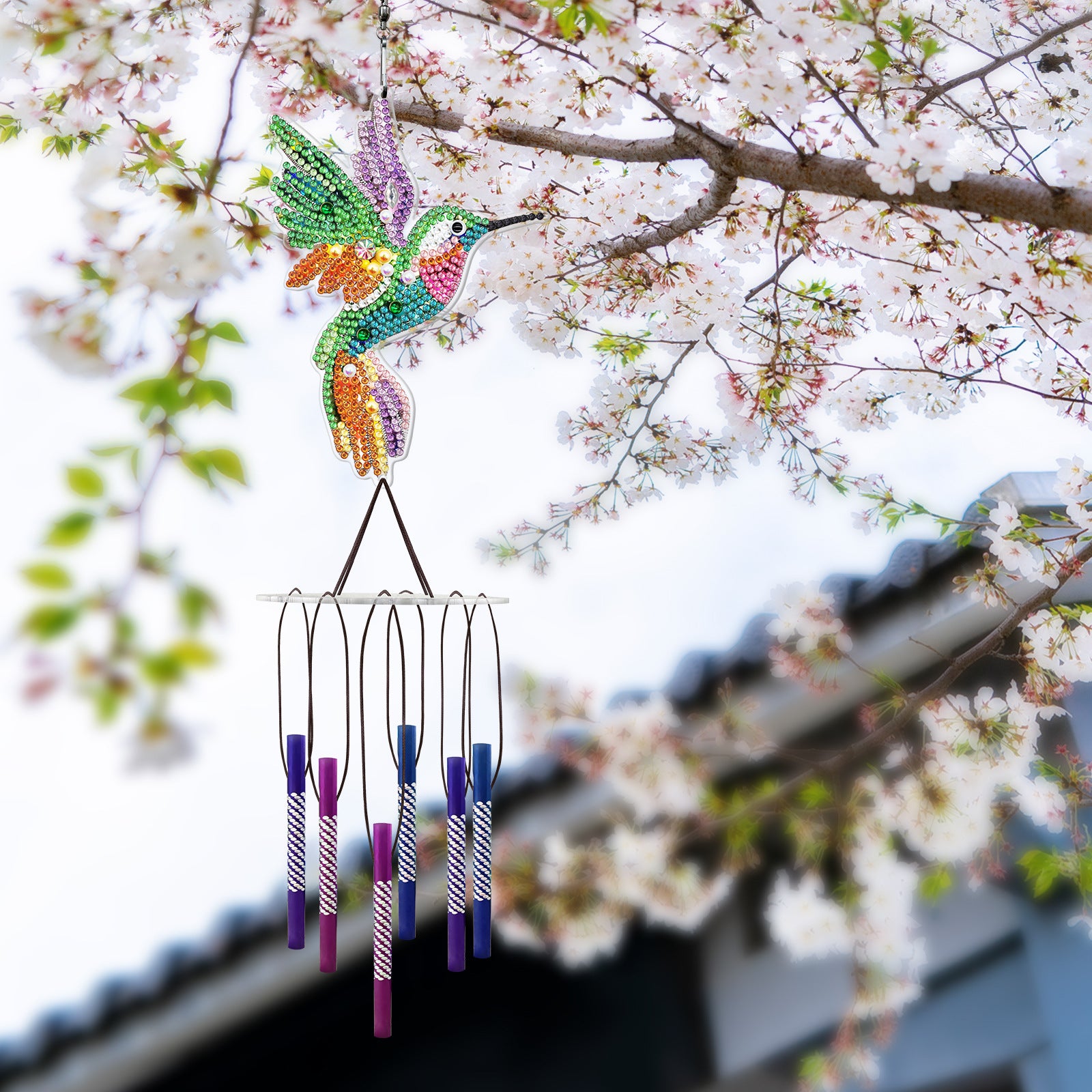 Diamond Painting Wind Chime Pendant DIY Handmade Outdoor Sun Catcher