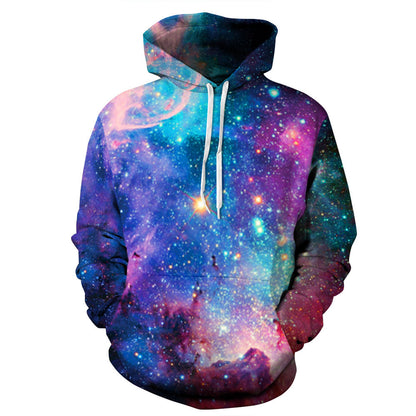 Printed starry sky hoodie size hoodie