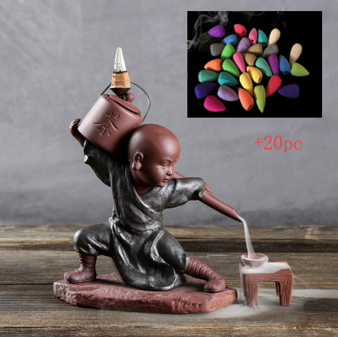 Ceramic backflow incense burner decoration