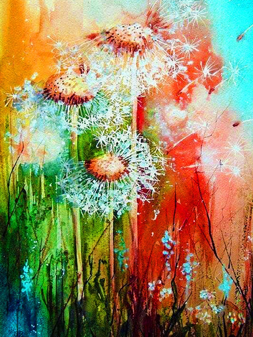 Colorful Dandelion Diamond Embroidery Handmade