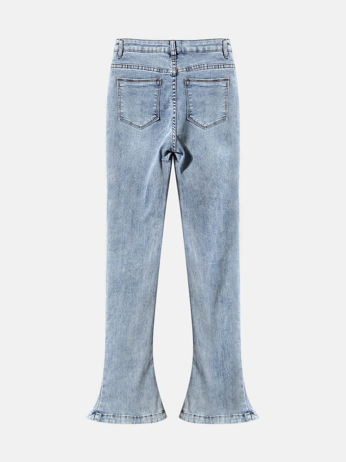 Buttoned Bootcut Jeans with Pockets 