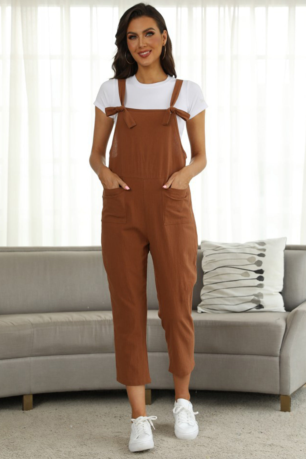 Full Size Square Neck Wide Strap Jumpsuit - Babbazon New Products