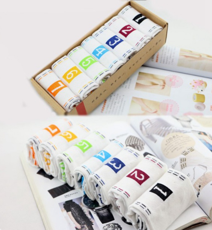 Seven days creative digital cotton socks sports socks lazy week couples socks 