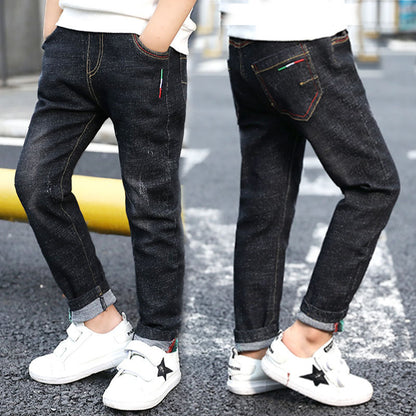 Boys' denim trousers, new style, big children's trousers, spring and autumn children's trousers