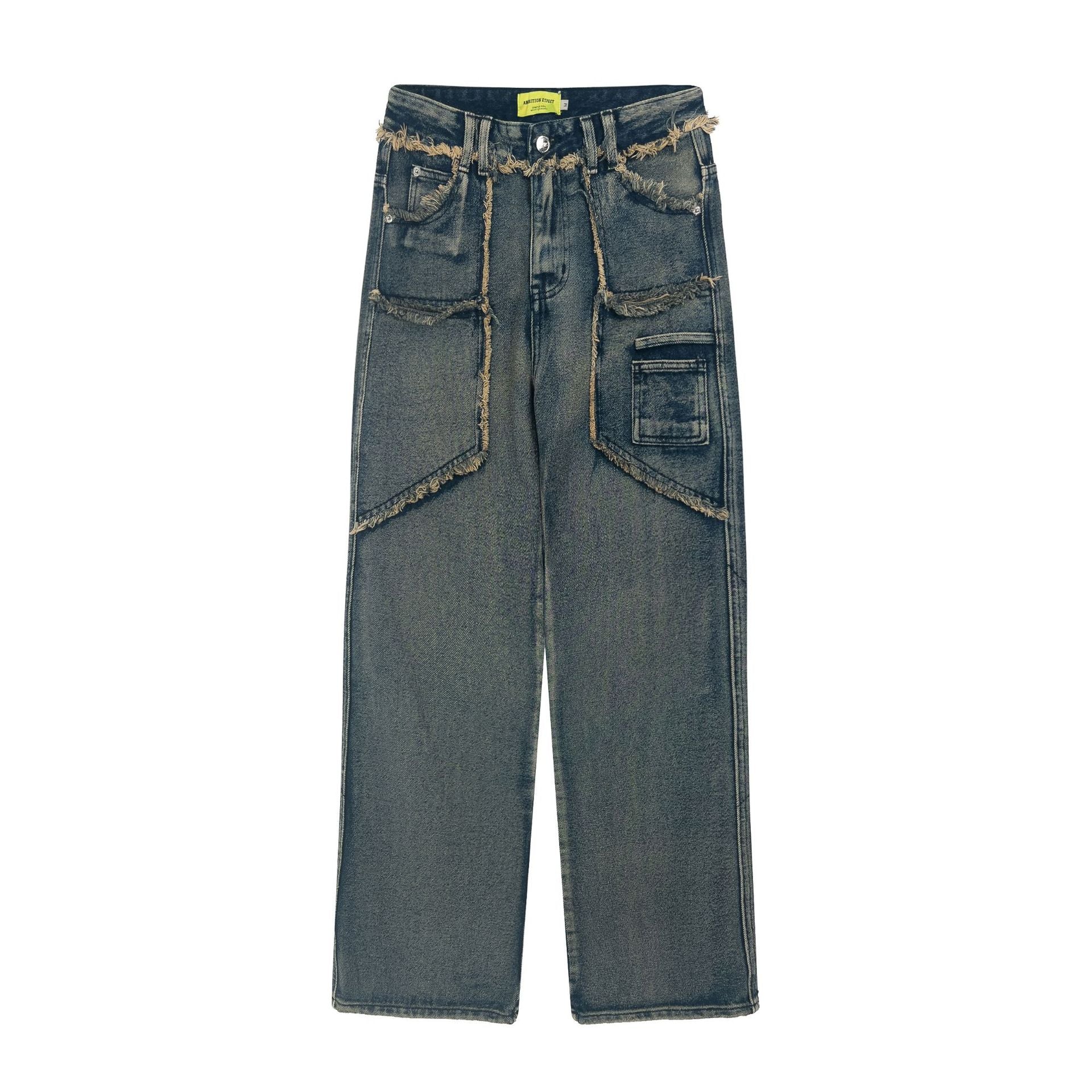 Men's Hem Straight Denim Trousers