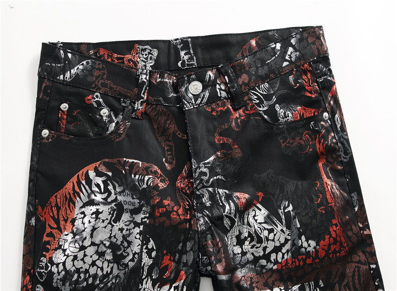 Black printed nightclub pants