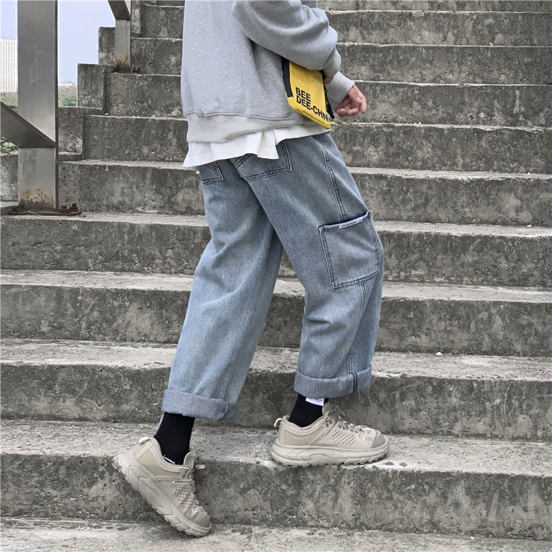 Straight-leg cargo jeans