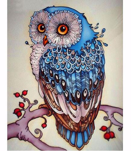 Full Square Drill 5D DIY Diamond Painting Animal Owl 3D Cross-stitch Mosaic Rhinestone Home Decor Gift SH