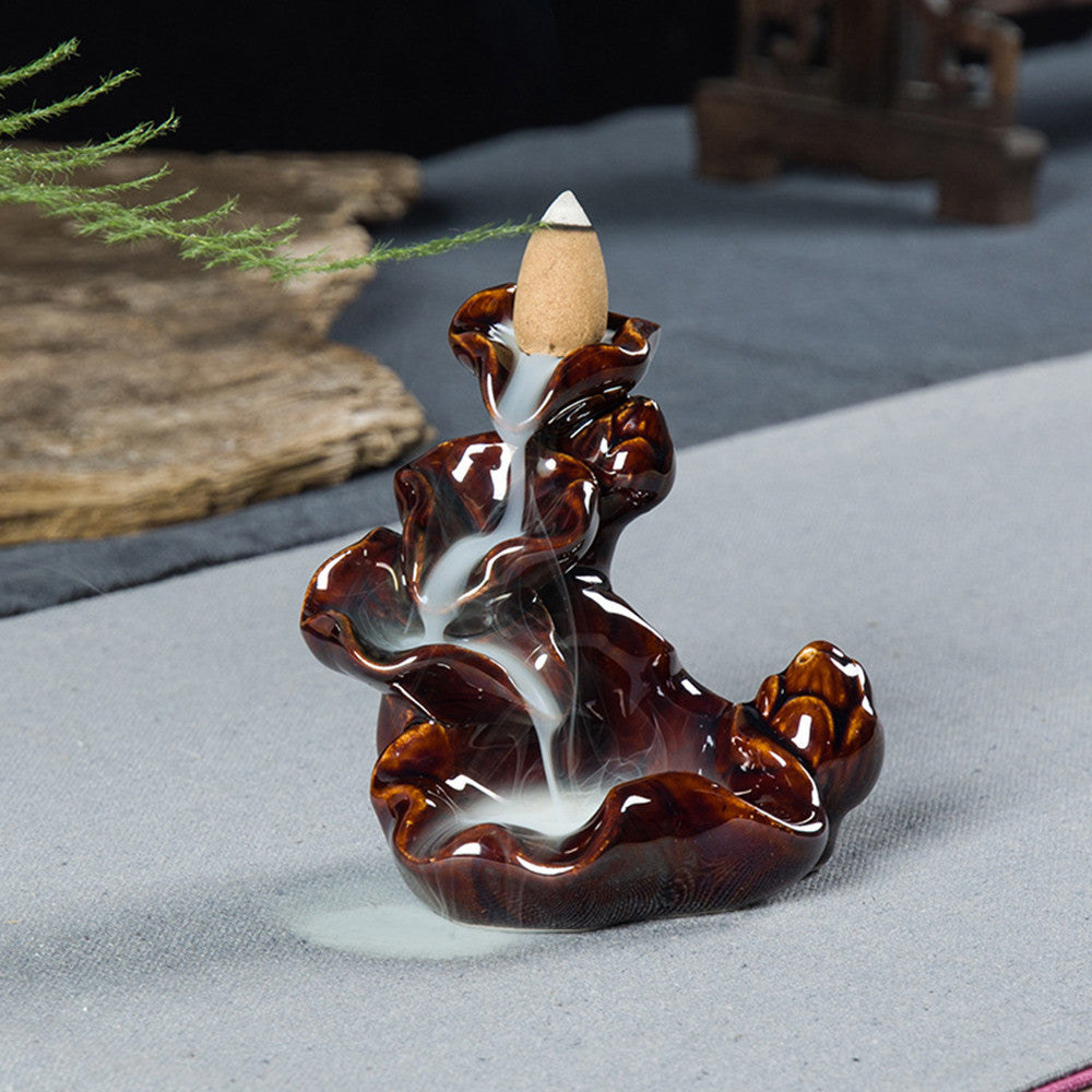 Backward incense burner ceramic