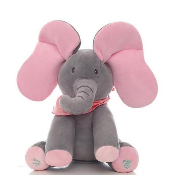 Interactive Peek-A-Boo Elephant Plush Toy 