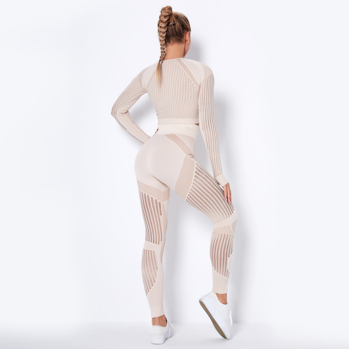 Seamless Knitted Absorbent Yoga Long-Sleeved Suit Yoga Wearsuit 