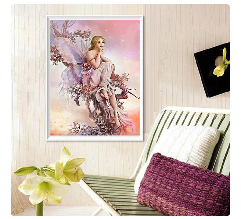 Cartoon girl living room butterfly wizard diamond embroidery