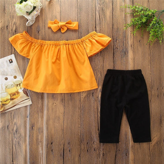 Girl cute one-shoulder skirt suit