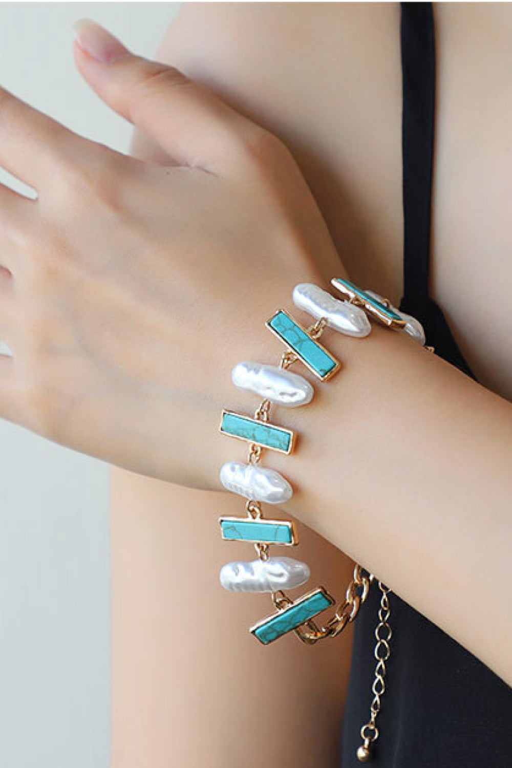 Turquoise Alloy Bracelet 