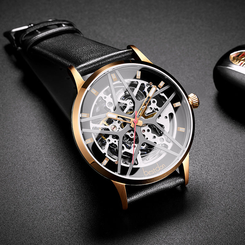 Automatic hollow waterproof male mechanical watch