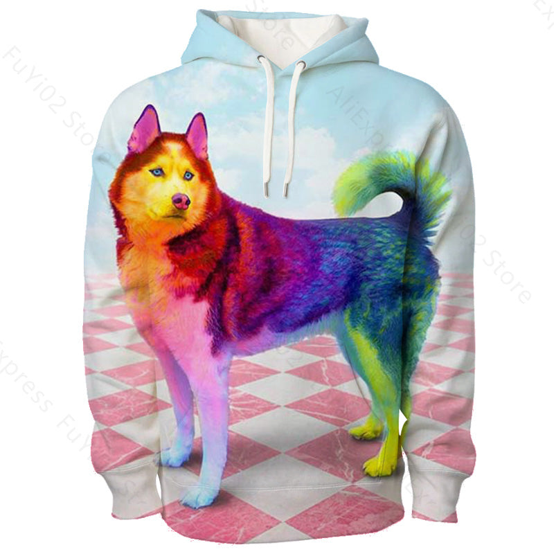 Animal 3d Wolf Pattern Hoodie Men And Women Sports Casual Wear