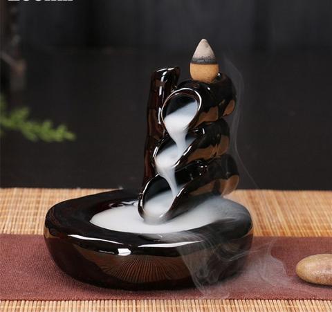 Black Ceramic Incense Burner