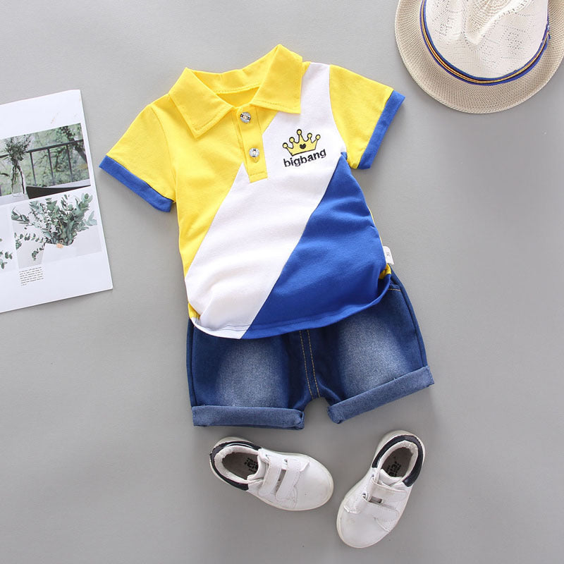 Two-piece short sleeve t-shirt