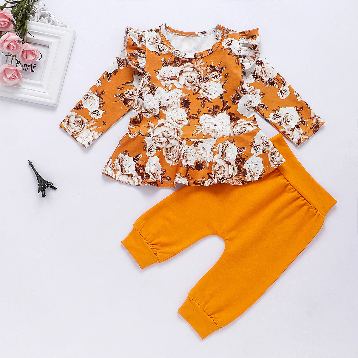 New children's suit childlike beautiful flower skirt