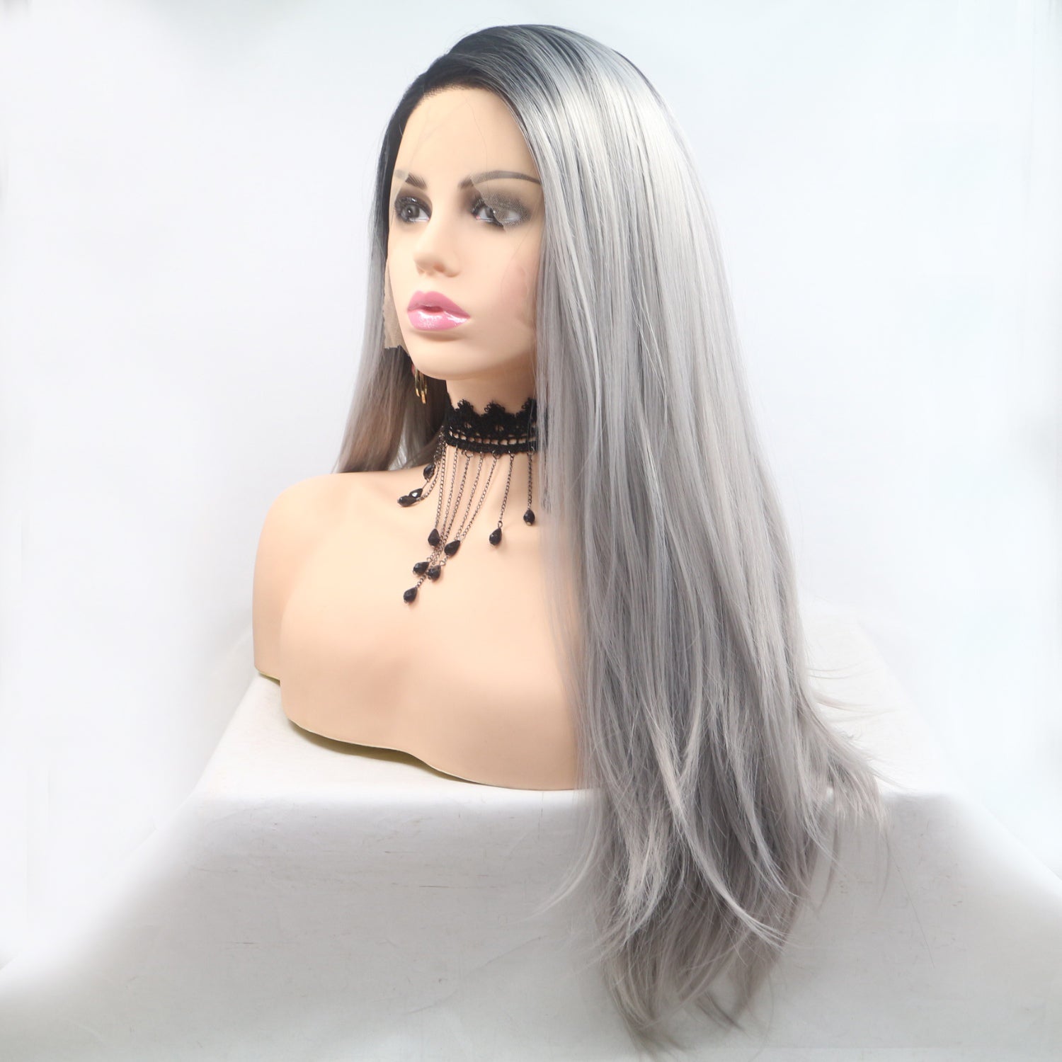 13*3" Lace Front Wigs Synthetic Long Straight 24" 130% Density 