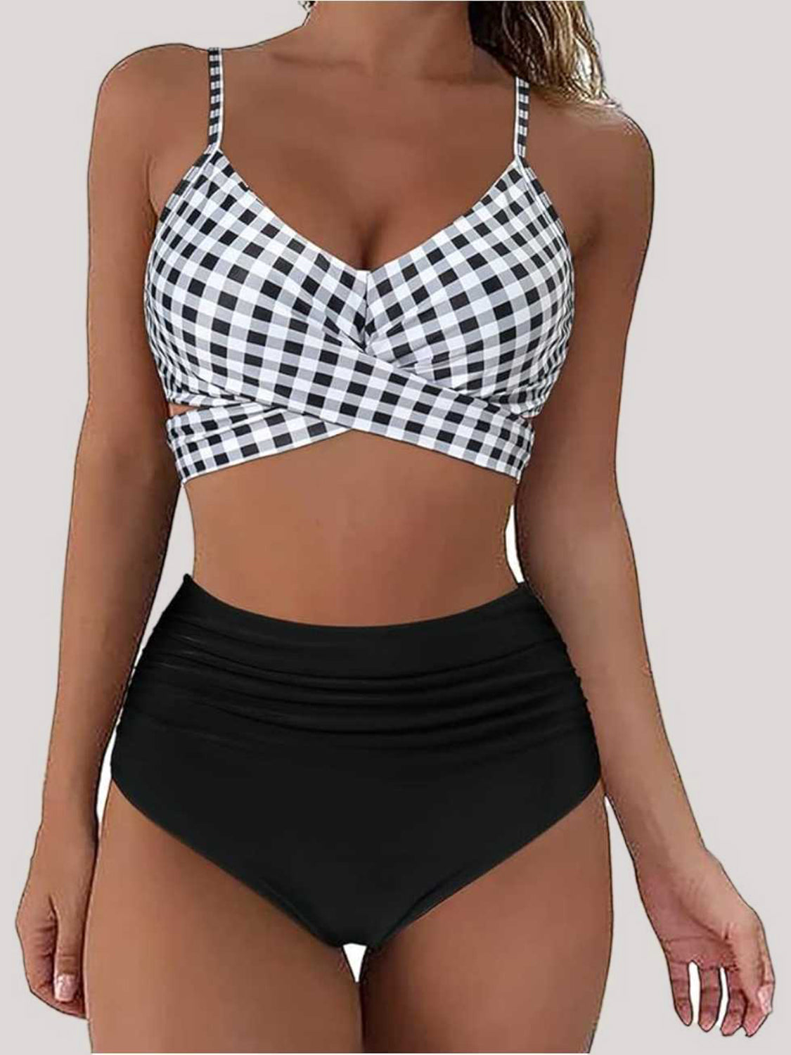 Tied Printed Spaghetti Strap Two-Piece Swim Set 