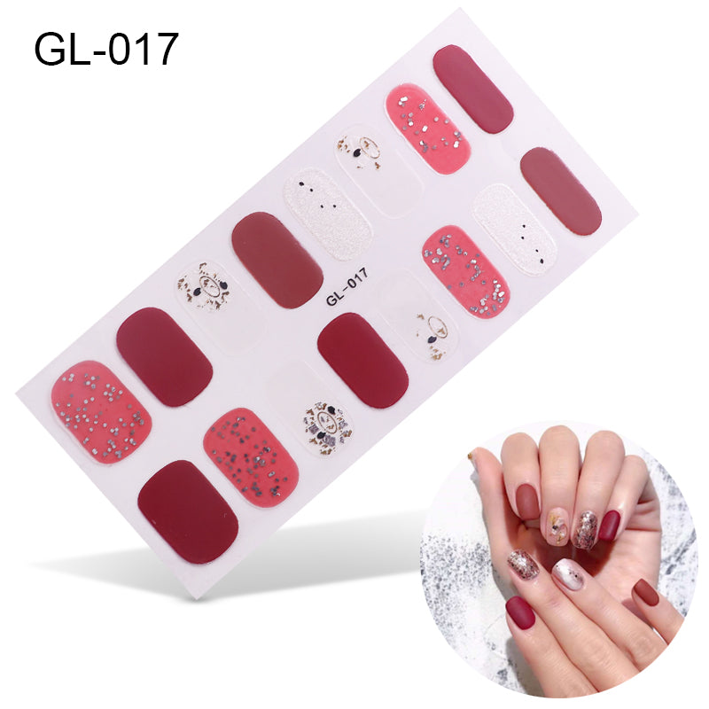 Laser Letters Color Oil Film Nail Stickers