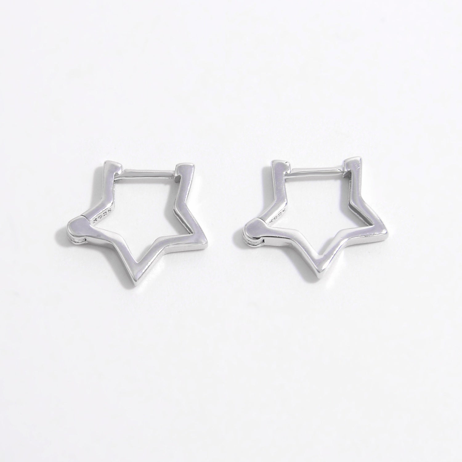 925 Sterling Silver Inlaid Zircon Star Earrings 