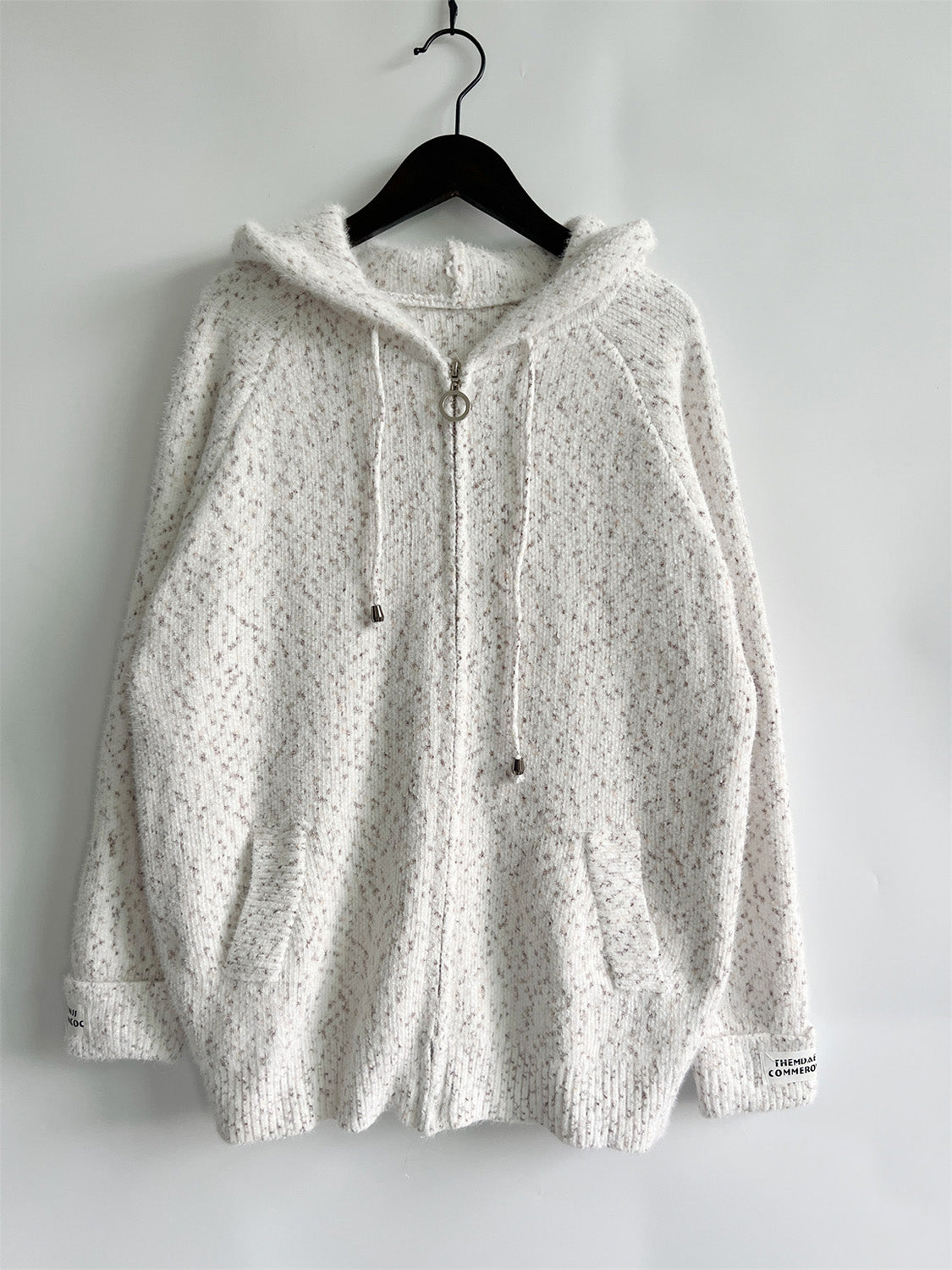 Zip Up Drawstring Long Sleeve Hooded Sweater 