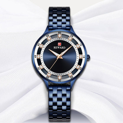 Fashion Steel Belt Quartz Diamond Women's Watch Waterproof