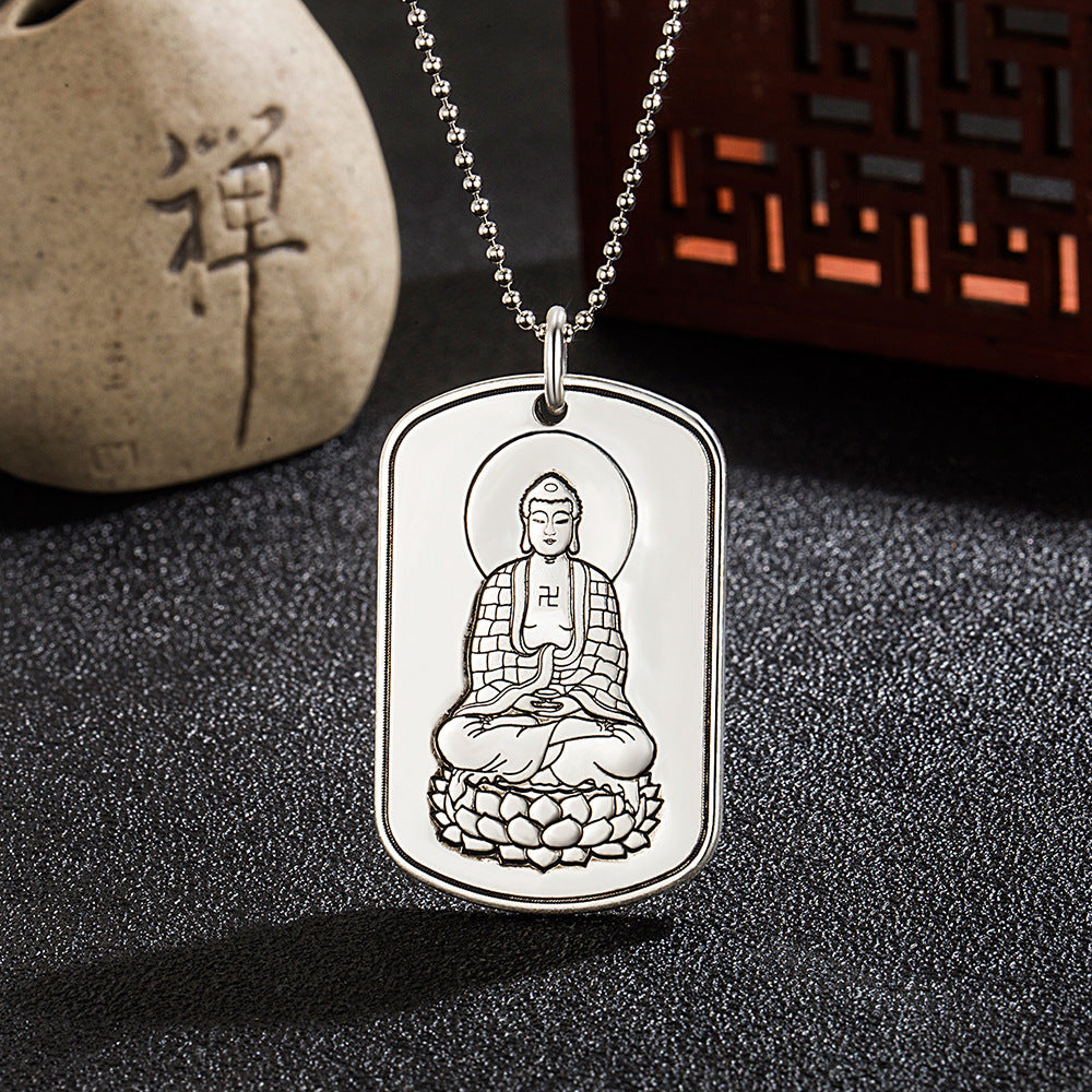 Men And Women Retro Buddha Brand Prajna Paramita Heart Sutra Pendant