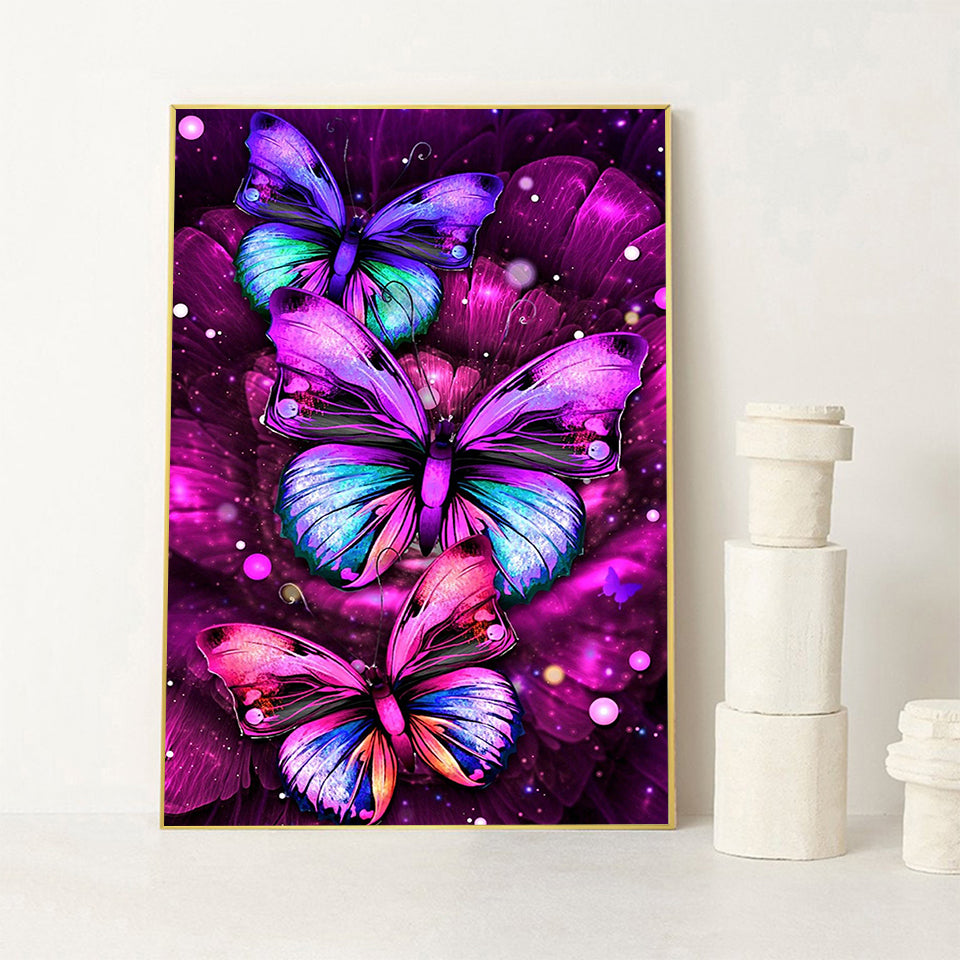 Shiny Diamond Painting Full Animal Embroidery Butterfly Mosaic