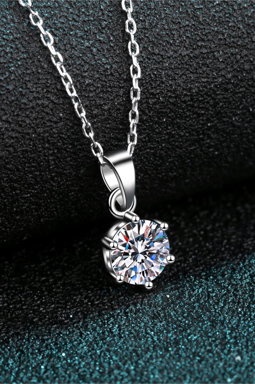 1 Carat Moissanite 925 Sterling Silver Necklace 