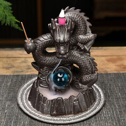 Zisha Dragon Backflow Incense Burner Tea Ceremony Zen Ornaments