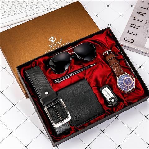 Watch Wallet Sunglasses Belt Gift Box Set For Men