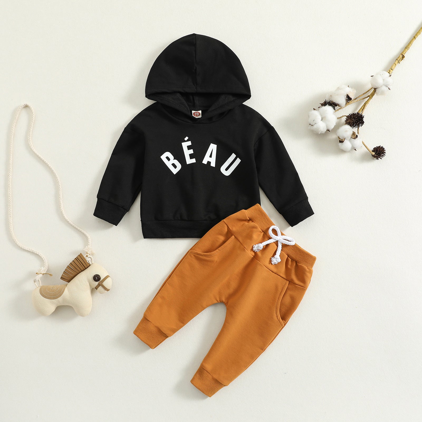 Children's Casual Fashion Hooded Sweatshirt Two-piece Set