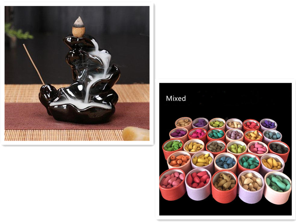 Black Ceramic Incense Burner