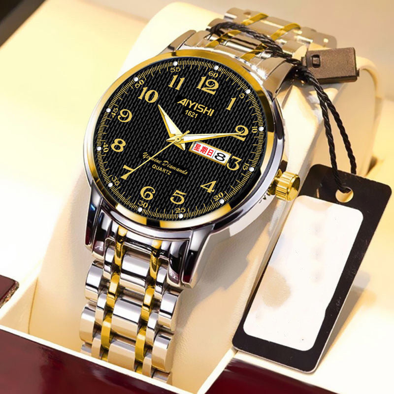 Waterproof Luminous Large Dial Couple Ladies Watch