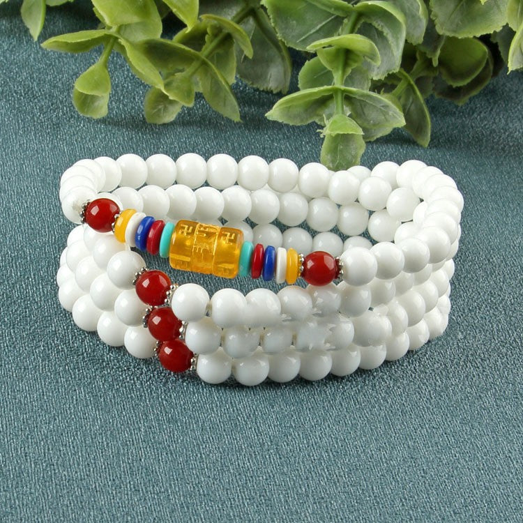 Red Agate Women's Bracelet 6m108 Buddha Beads