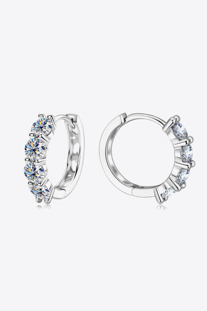 2.4 Carat Moissanite Huggie Earrings 