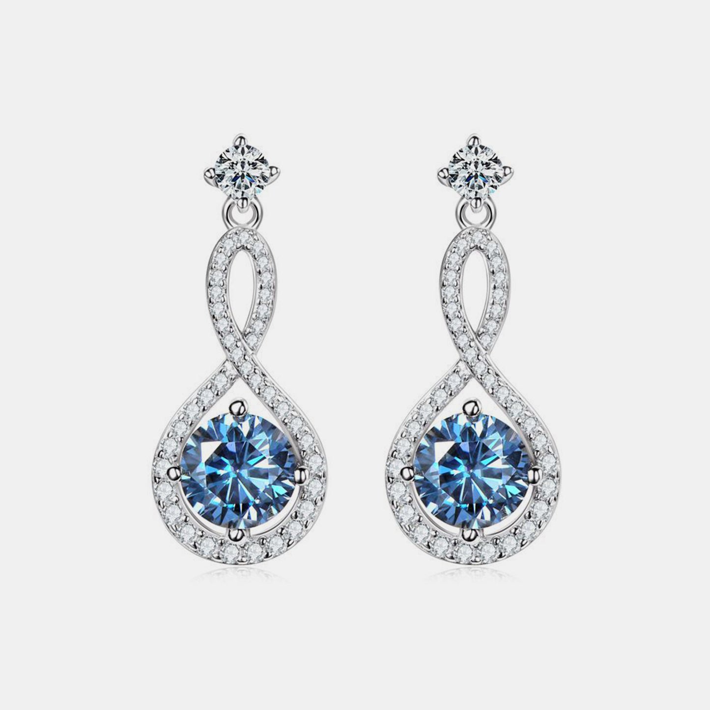 1 Carat Moissanite 925 Sterling Silver Earrings 