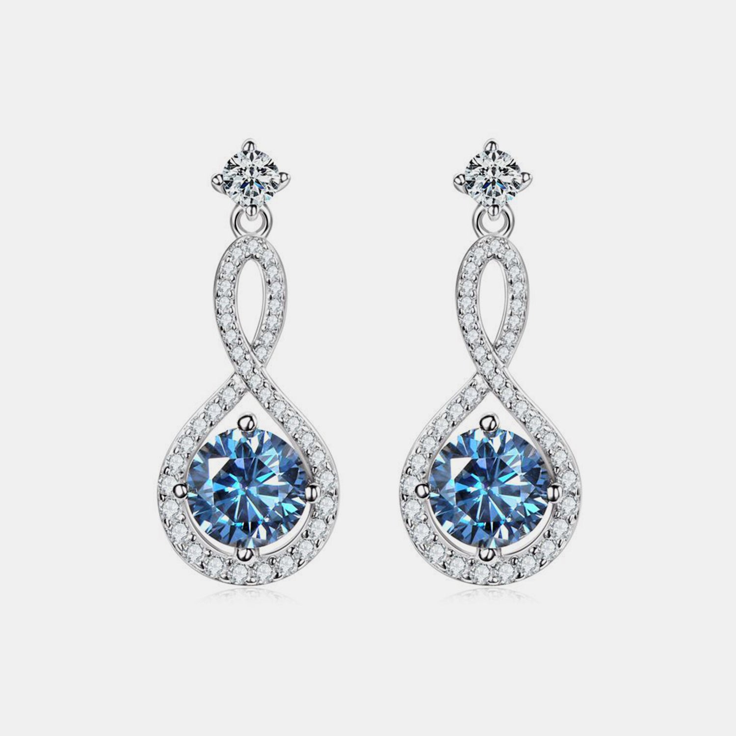 1 Carat Moissanite 925 Sterling Silver Earrings 