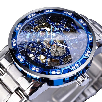 Classic popular hollow rhinestone mechanical watch