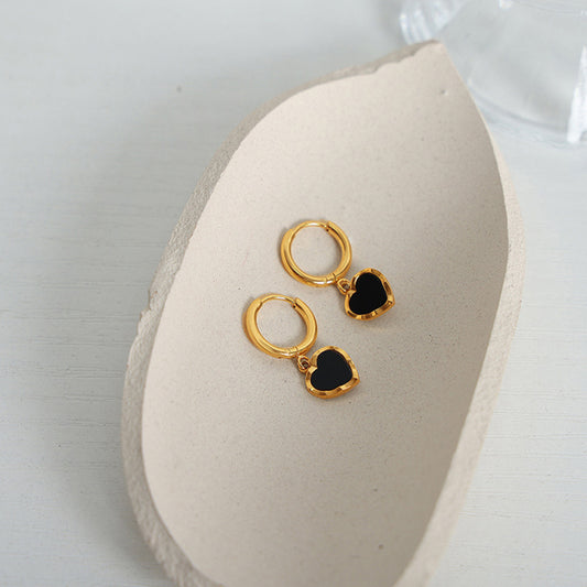 18K Gold-Plated Heart Drop Earrings 