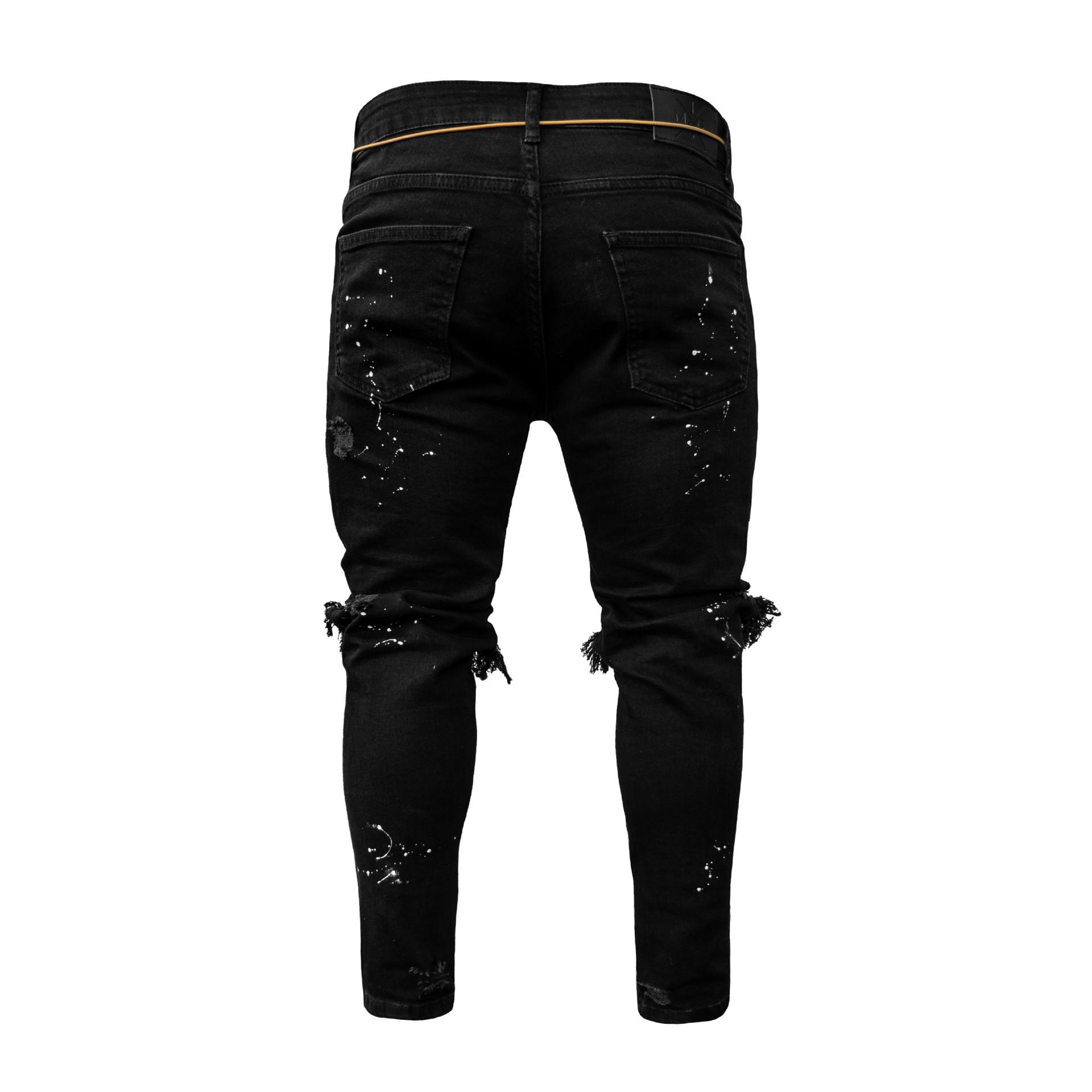 European and American Slim-Fit Trousers With Holes